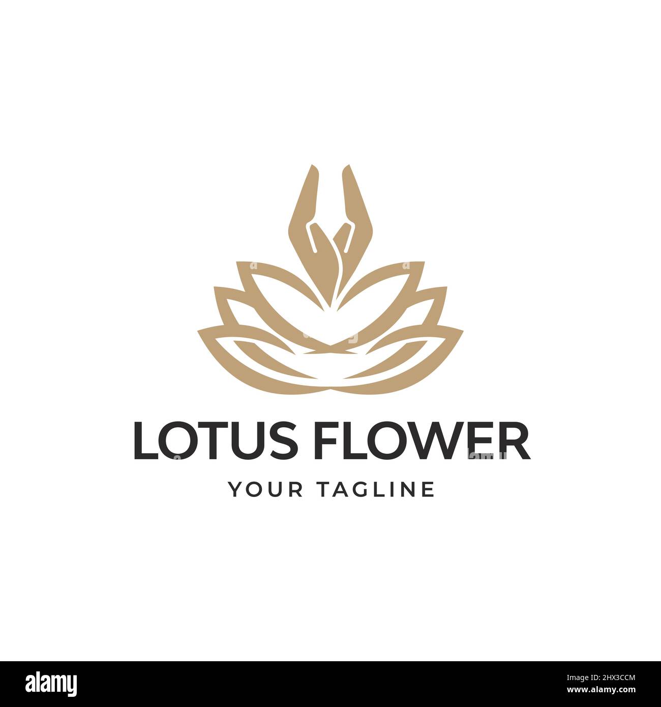 Design de logo d'art de fleur de lotus de spa, emblème abstrait, concept de design, logo, éléments de logotype pour modèle Illustration de Vecteur