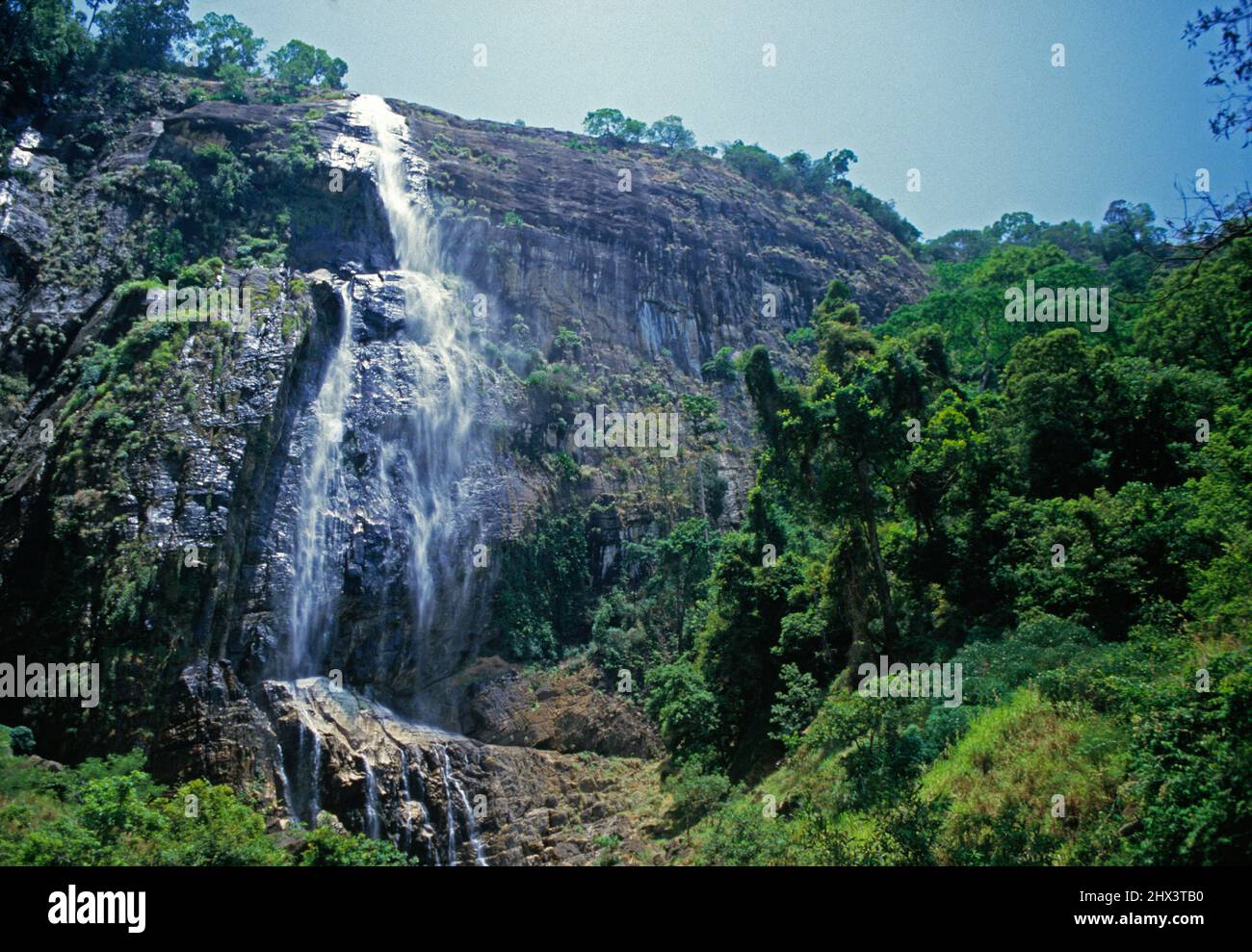 Sri Lanka. District de Badulla. Chutes Diyaluma Ella. Banque D'Images