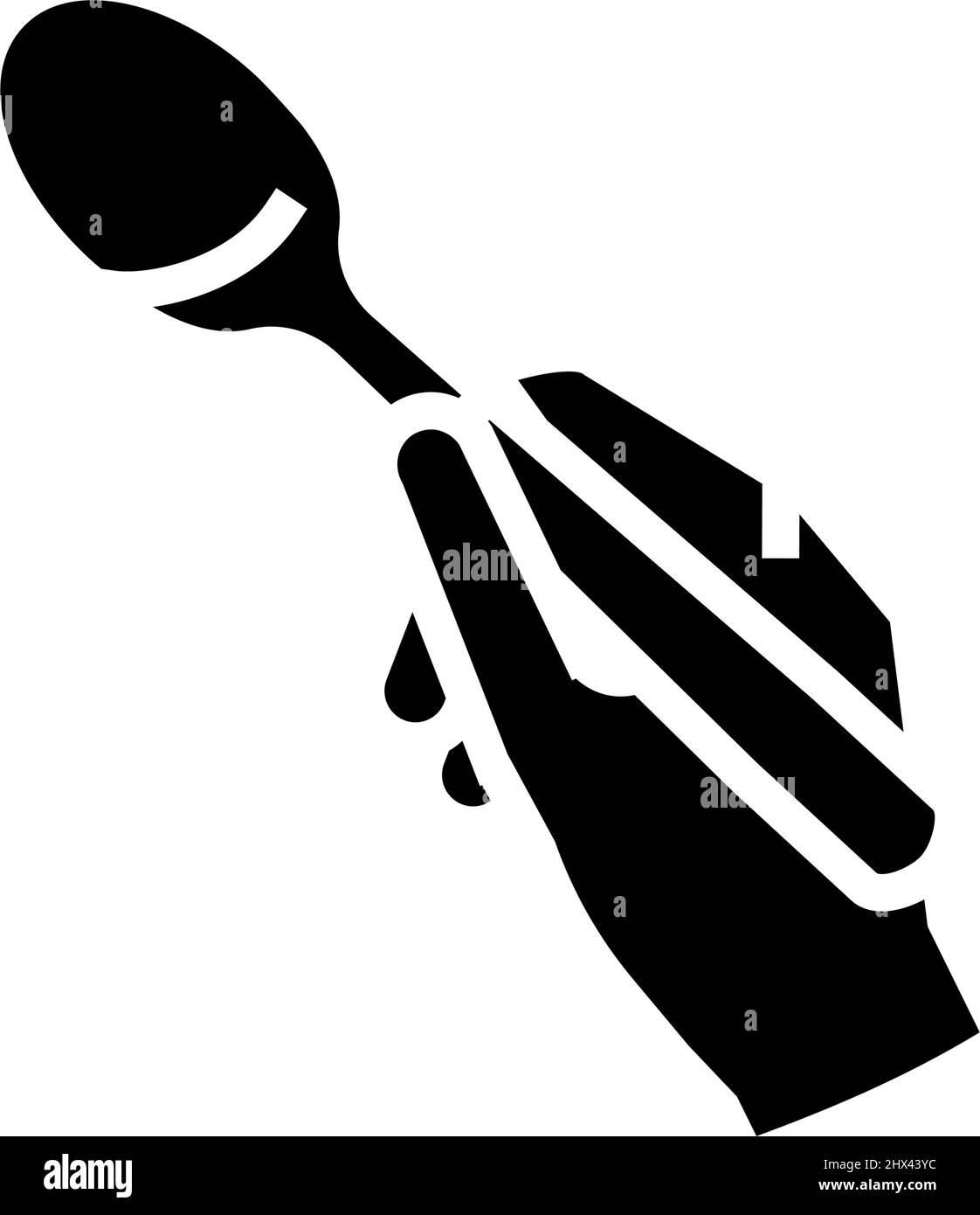 illustration du vecteur d'icône de glyphe d'ustensile de cuillère à café Illustration de Vecteur