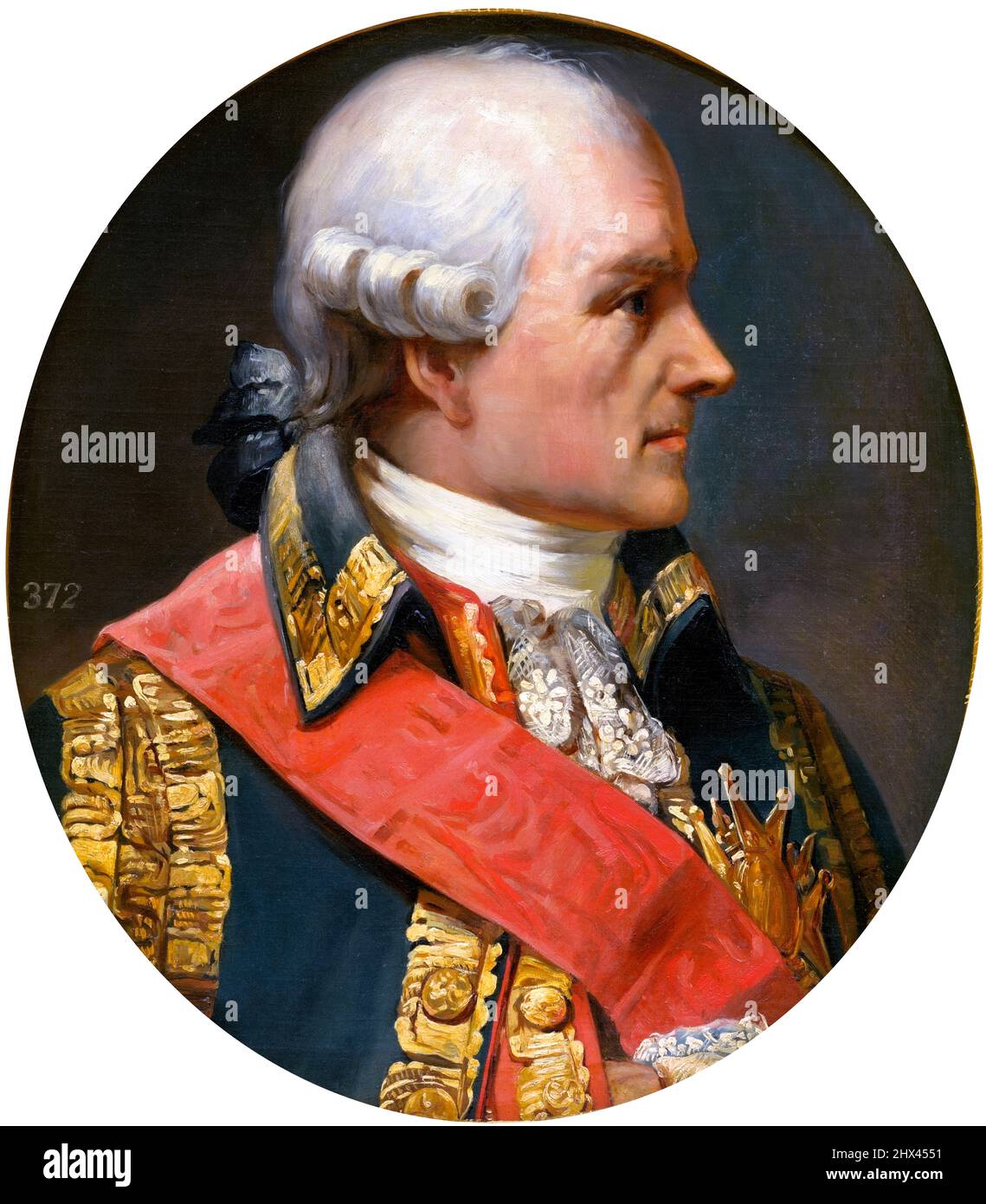Jean Baptiste de Rochambeau. Portrait du maréchal Jean-Baptiste Donatien de Vimeur, comte de Rochambeau (1725-1807) par Joseph Desire court, huile sur toile Banque D'Images