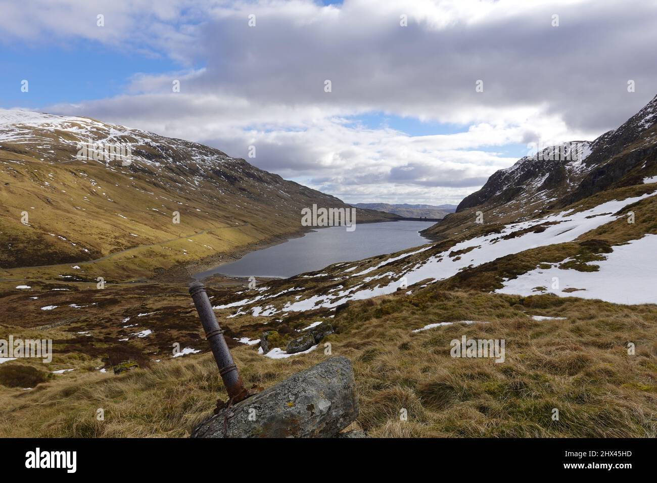 Lochan na Lairige. Barrage Ben Lawers, près de Killin, Scottish Highlands, Royaume-Uni Banque D'Images