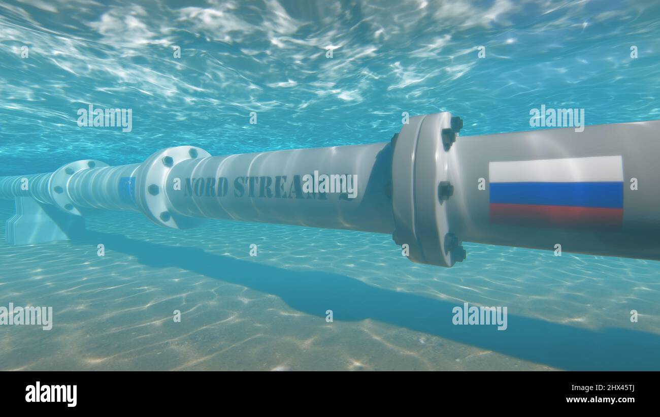 Nord stream pipeline 3D rendu Banque D'Images