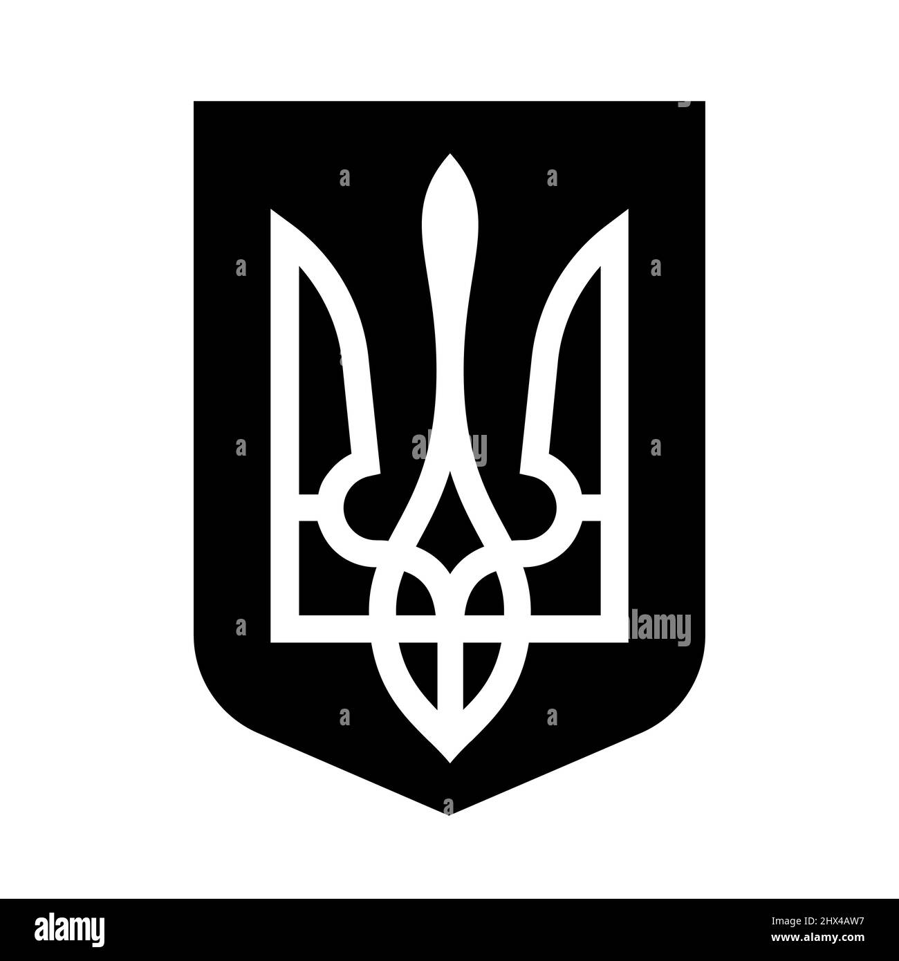 Armoiries d'Ukraine. Emblème d'État. Symbole national ukrainien. Icône Trident. Illustration vectorielle. Illustration de Vecteur