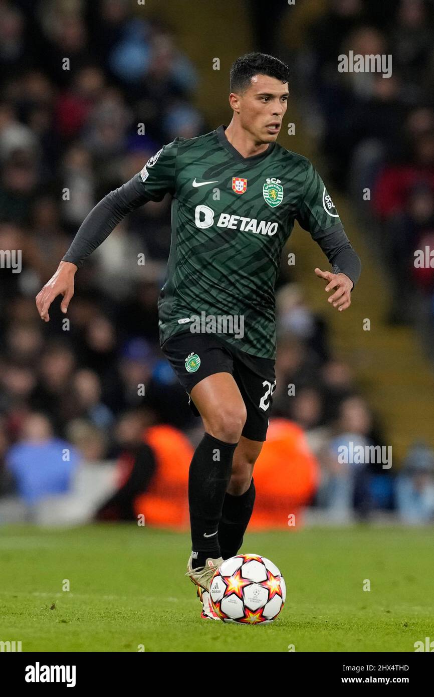 Manchester, Angleterre, 9th mars 2022. Pedro Porro de Sporting Lisbon lors du match de la Ligue des champions de l'UEFA à l'Etihad Stadium, Manchester. Le crédit photo devrait se lire: Andrew Yates / Sportimage Banque D'Images