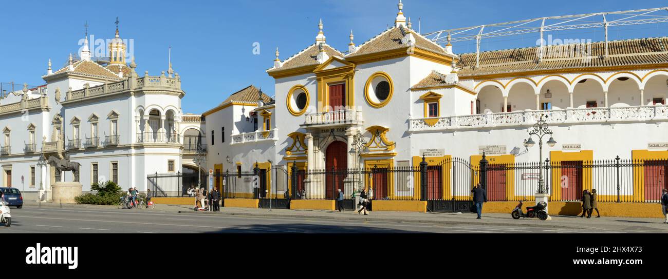Séville, Espagne - 1 janvier 2021 : arènes de Séville sur l'Andalousie en Espagne Banque D'Images