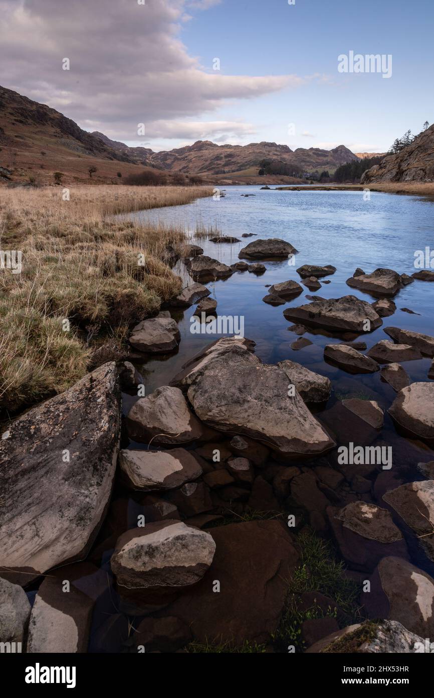 Littoral de Llyn Mymbyr, Snowdonia, pays de Galles du Nord Banque D'Images