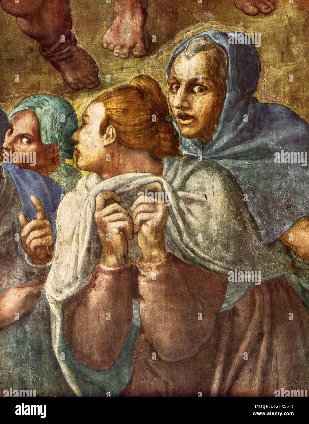 Michel-Ange Buonarroti, Crucifixion de Saint Pierre (fragment); Kreuzigung des hl. Patrus (Ausschnitt); 伯多禄被倒钉十字架上 (米开朗基罗) Miguel Ángel, Michał Anioł Banque D'Images