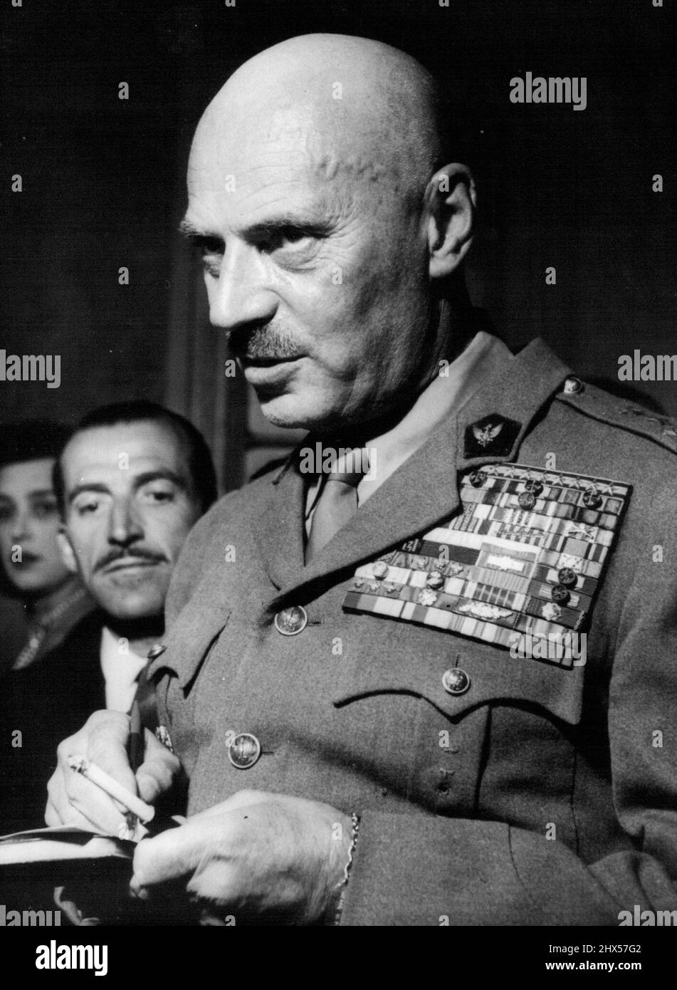 Lgén Wladyslaw Anders - Chef de l'Armée polonaise en exil. 23 octobre 1952. (Photo par Camera Press). Banque D'Images