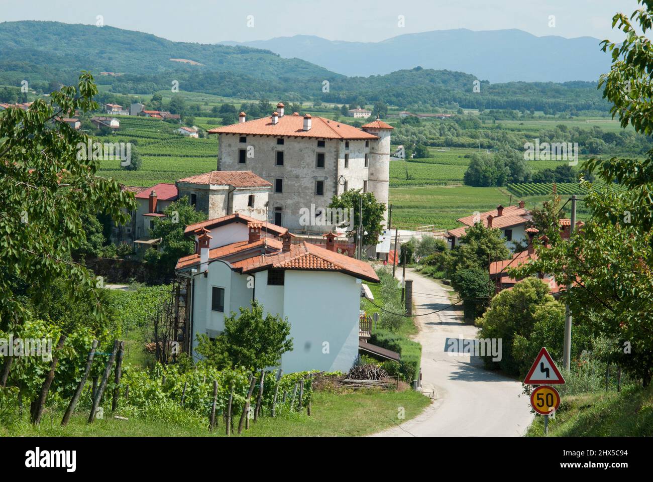 Slovénie, région littorale, Goriska Brda (collines de Gorizia), village de Ceglo Banque D'Images