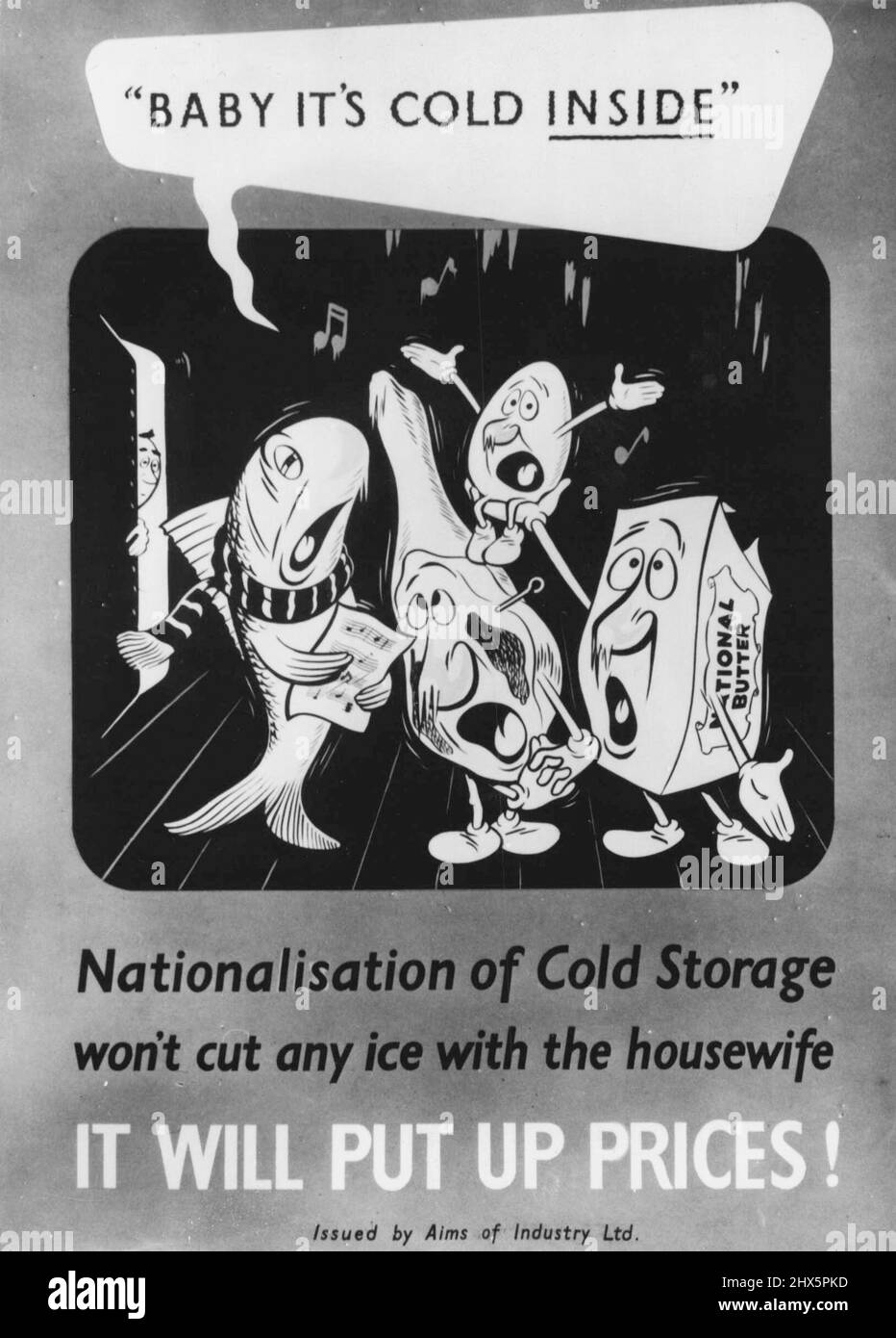 Commerce de stockage en chambre froide question anti-nationalisation  affiche -- les bouchers, les épiciers et les marchands de poissons  recevront bientôt des copies de cette affiche qu'ils seront invités à  afficher dans