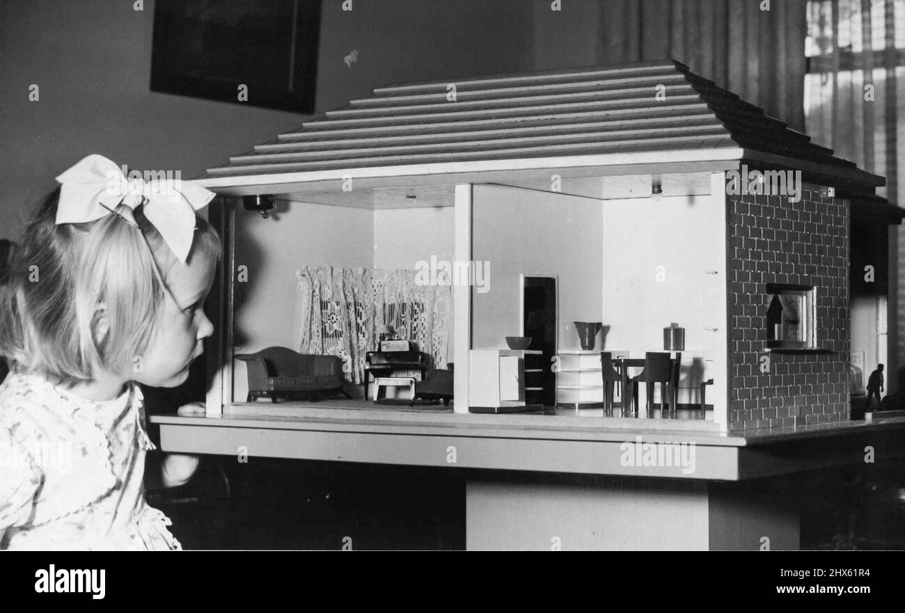 Maison de poupées. 2 décembre 1953. Banque D'Images