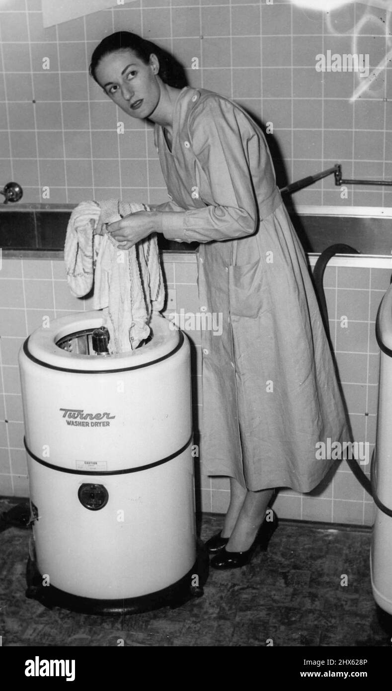 Lave-linge. 4 mai 1955.;machine à laver. Banque D'Images