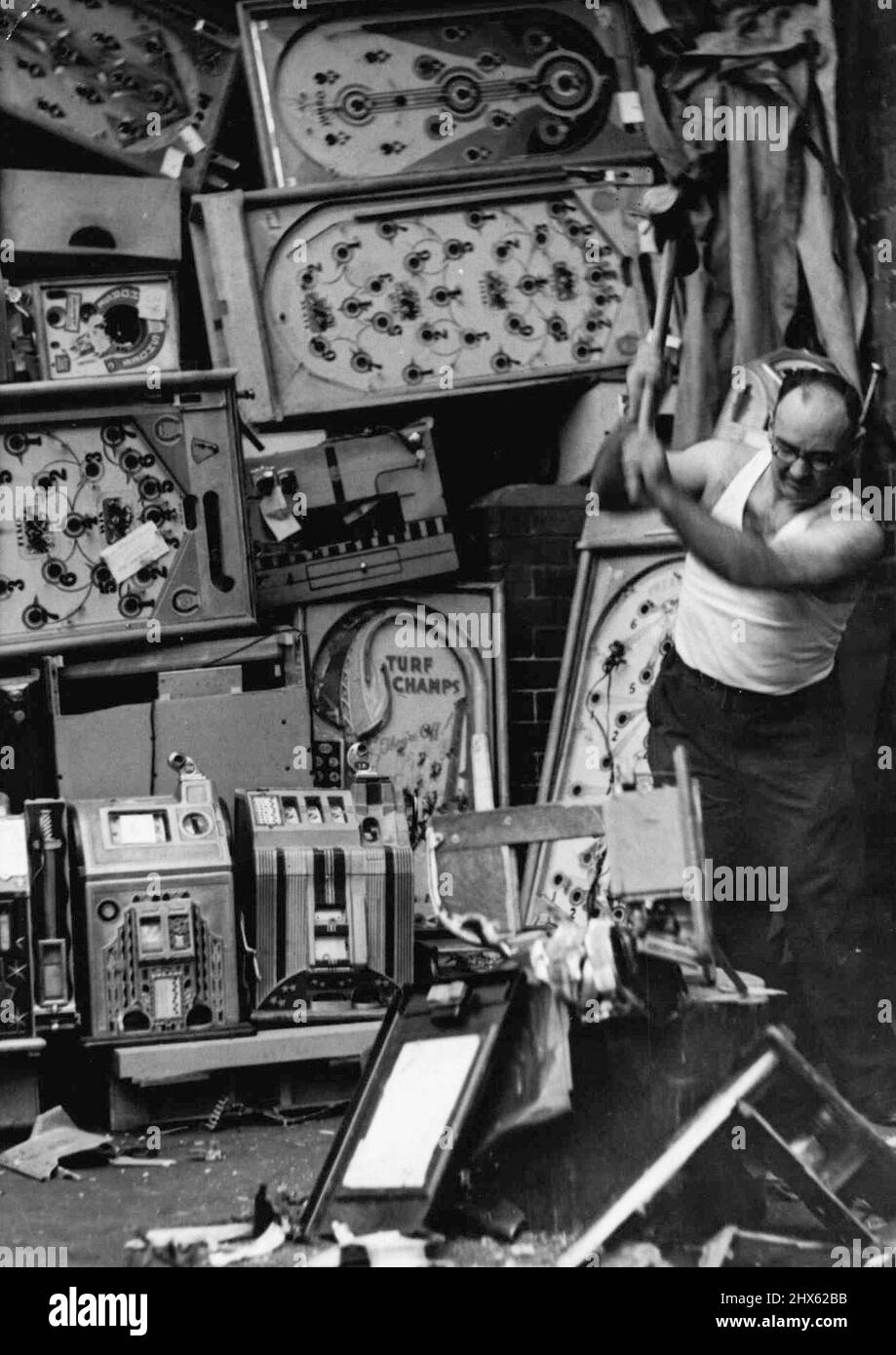 Machines de poker de jeu. 13 février 1953.;machines de poker de jeu Banque D'Images