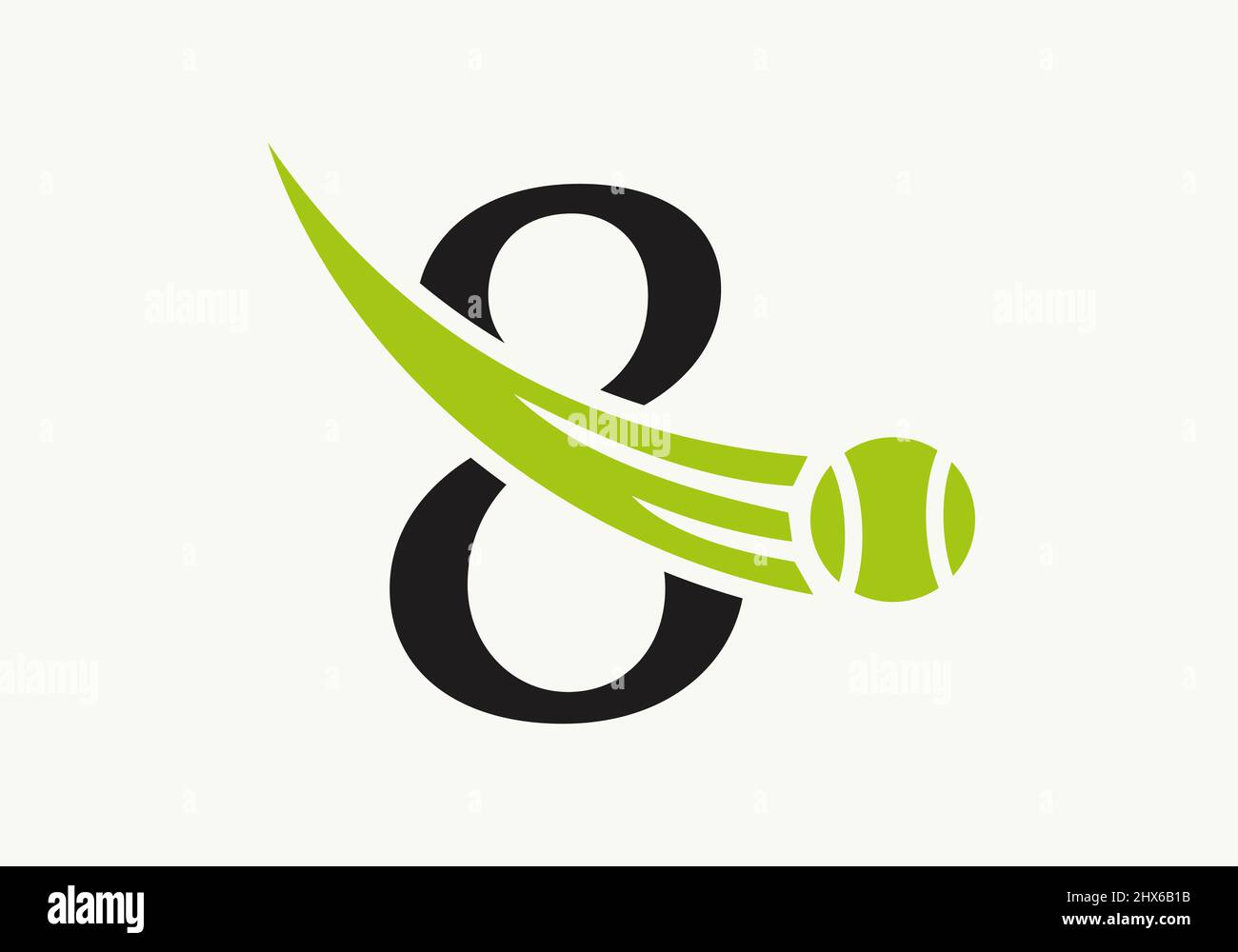 Modèle de logo de tennis sur la lettre 8. Tennis Sport Academy, logo du  club avec vecteur de 8 lettres Image Vectorielle Stock - Alamy