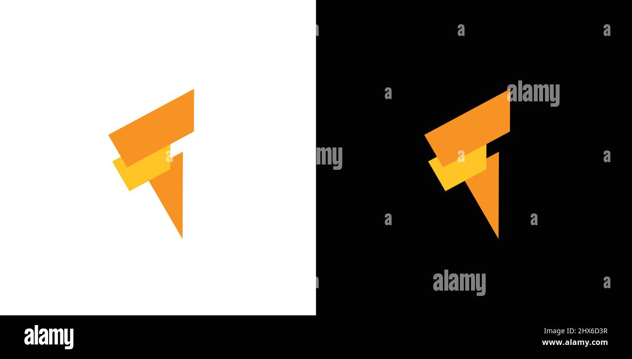 Motif abstrait et coloré du logo F de la lettre initiale Illustration de Vecteur