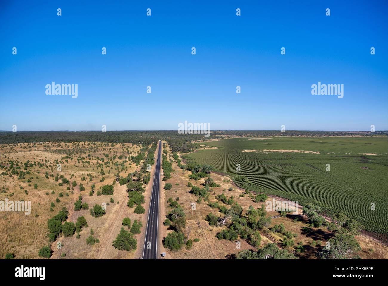 Antenne de la Peak Downs Highway près de Clermont Queensland Australie Banque D'Images