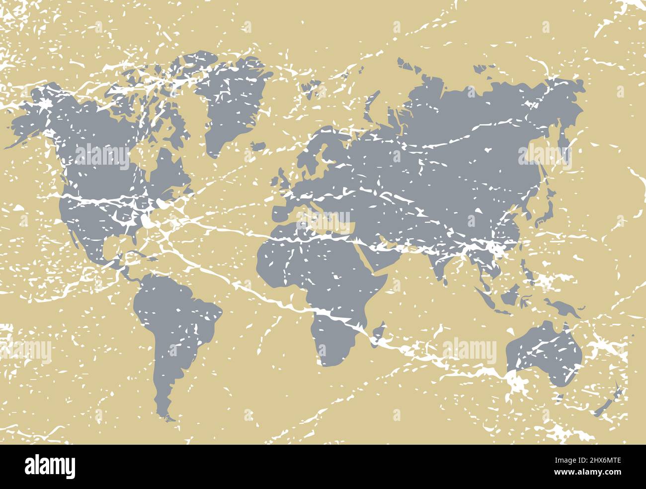 Illustration de la carte du monde de grunge vintage Banque D'Images