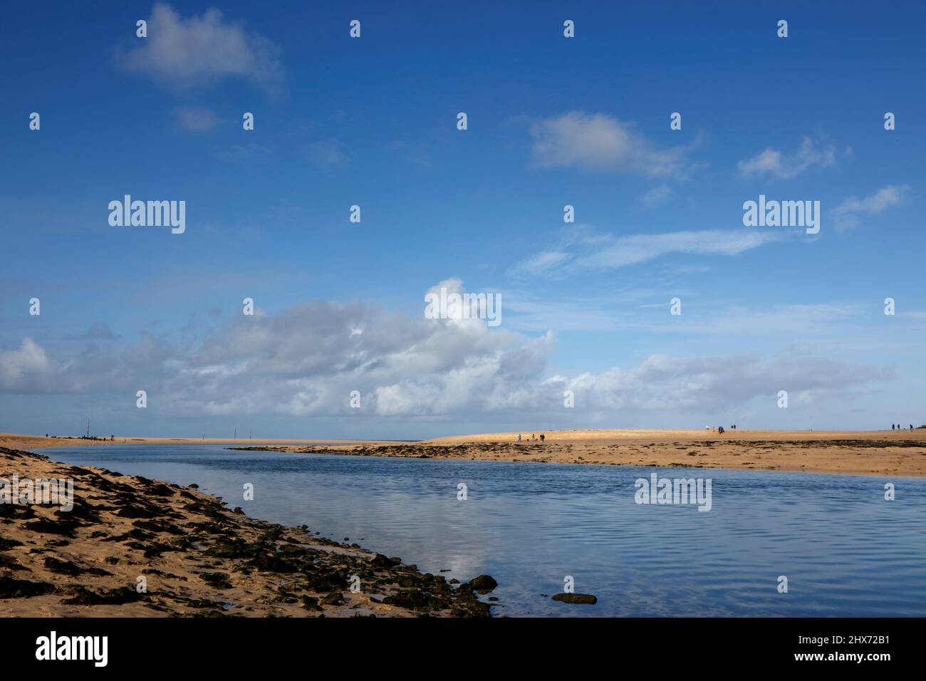 Embouchure de la rivière Hayle à Porth Kidney Sands, Cornwall, Angleterre, Royaume-Uni Banque D'Images