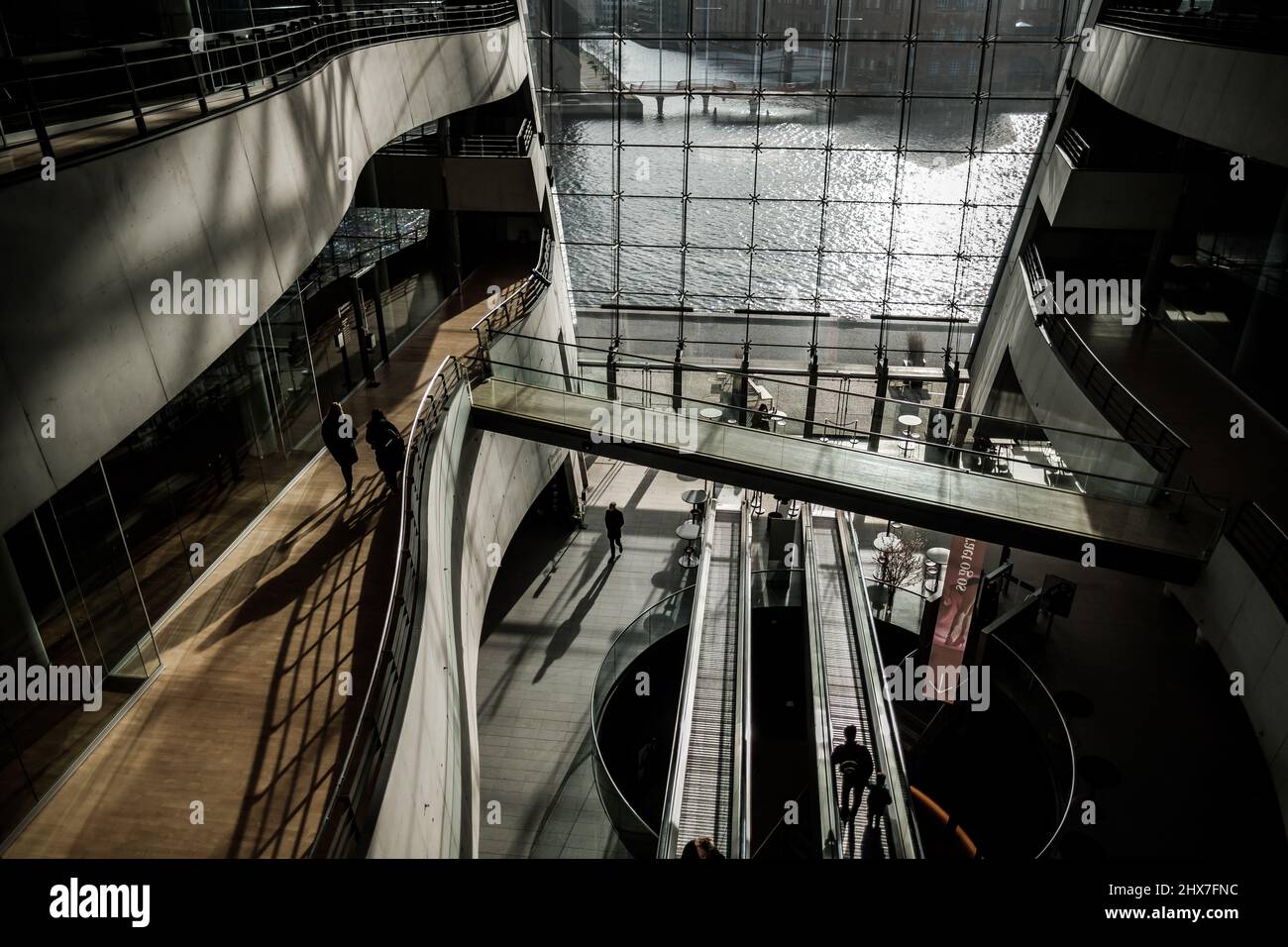 L'extension « Black Diamond » à la Bibliothèque royale danoise, dans le centre de Copenhague, au Danemark. Banque D'Images