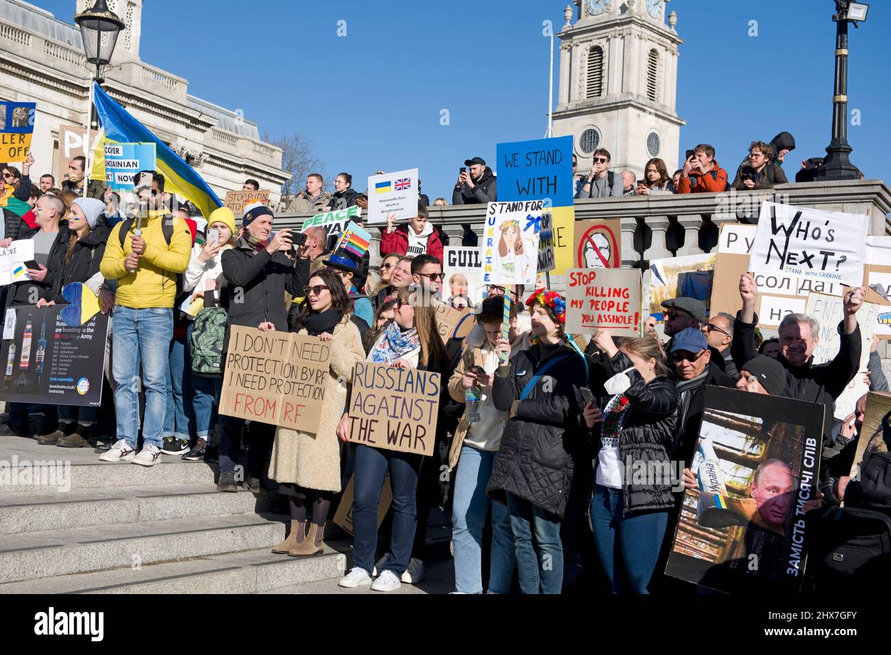 Manifestation de Londres contre l'invasion russe de l'Ukraine le 27 février 2022 Banque D'Images