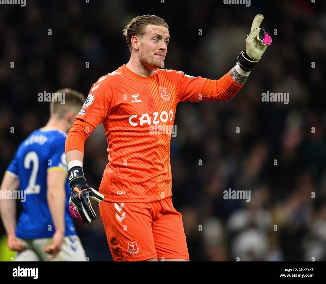 07 mars 2022 - Tottenham Hotspur v Everton - Premier League - Tottenham Hotspur Stadium Jordan Pickford d'Everton pendant le match de la Premier League ag Banque D'Images