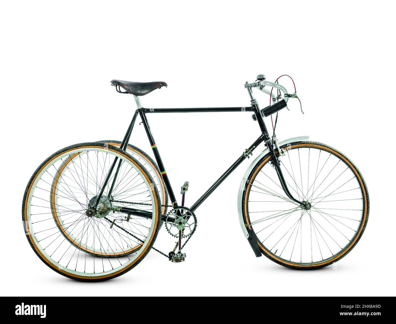 Stands gents tricycle, 1938, Royaume-Uni, vue latérale. Dérailleur de fourche de frappe de type cyclo. Trois vitesses de tonte. Une roue motrice. Banque D'Images