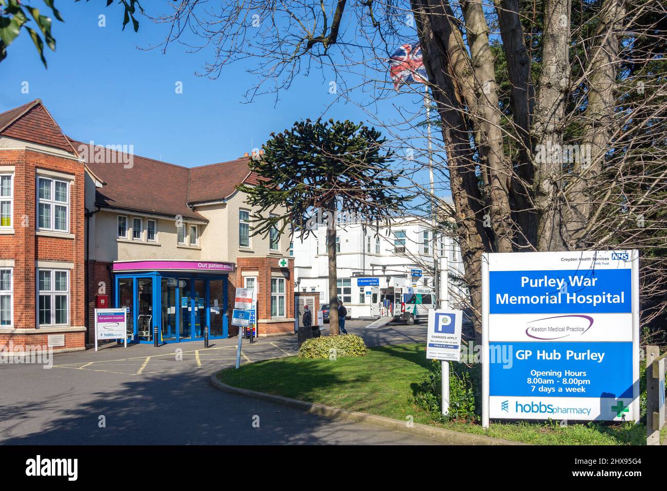 Purley NHS War Memorial Hospital, Brighton Road, Purley, London Borough of Croydon, Greater London, Angleterre, Royaume-Uni Banque D'Images