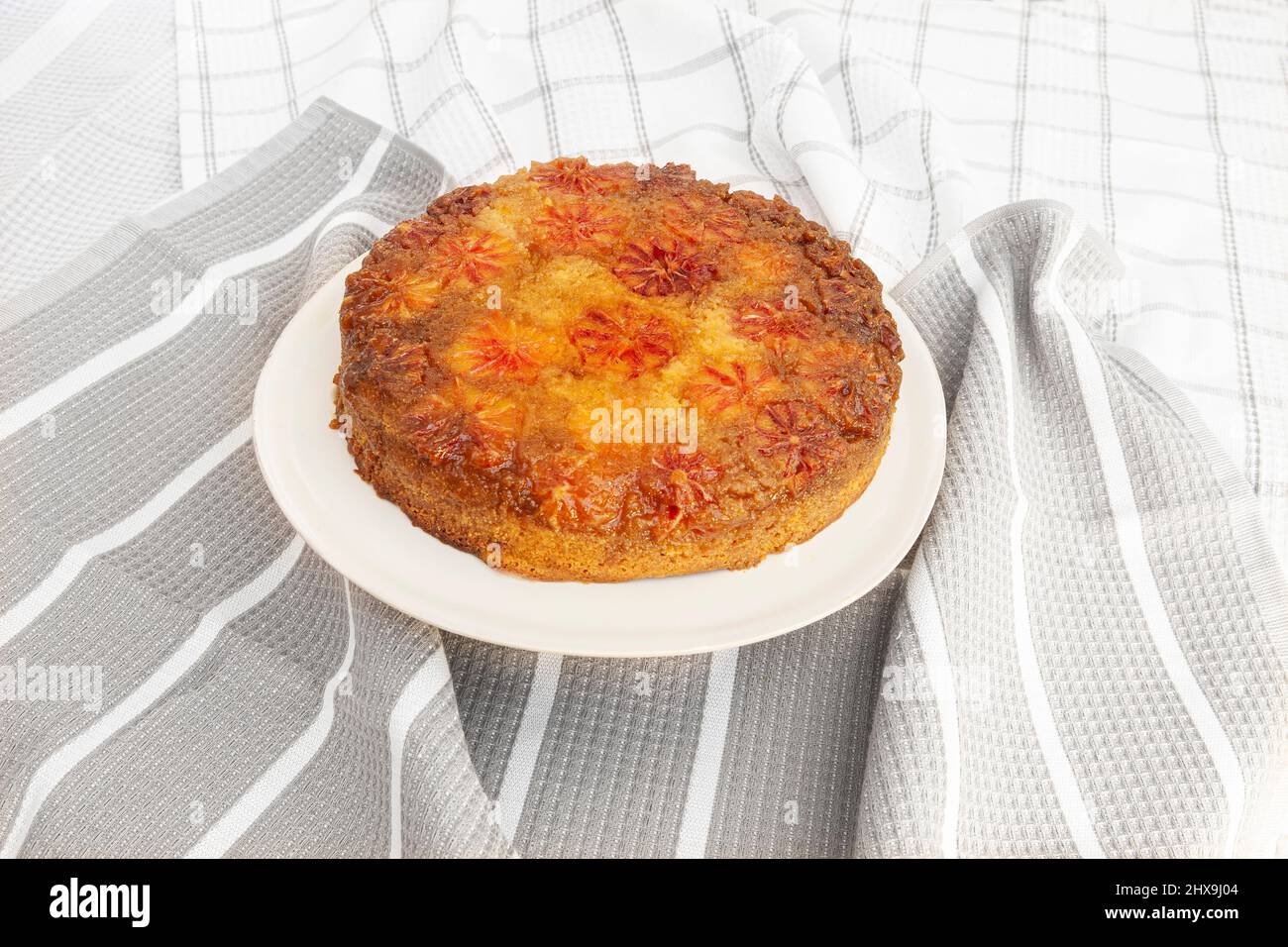 Gâteau à l'envers à l'orange du sang Banque D'Images