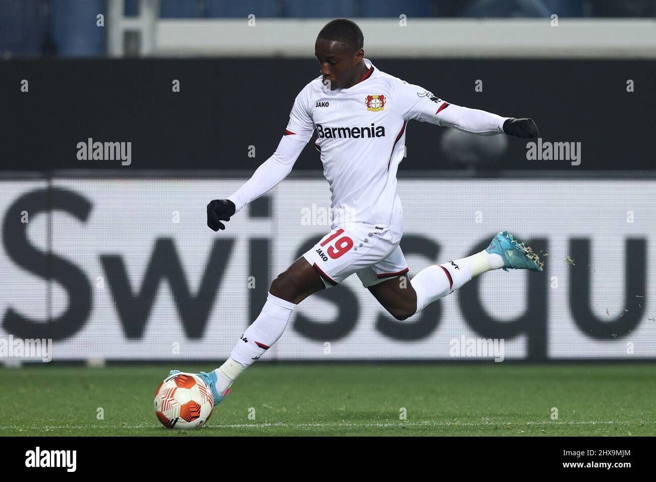 Bergame, Italie. 10th mars 2022. Moussa Diaby (Bayer 04 Leverkusen) en action pendant Atalanta BC vs Bayer Leverkusen, football Europa League match à Bergame, Italie, mars 10 2022 crédit: Independent photo Agency/Alamy Live News Banque D'Images