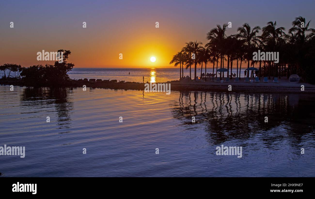 Couchers de soleil dans les Florida Keys Banque D'Images
