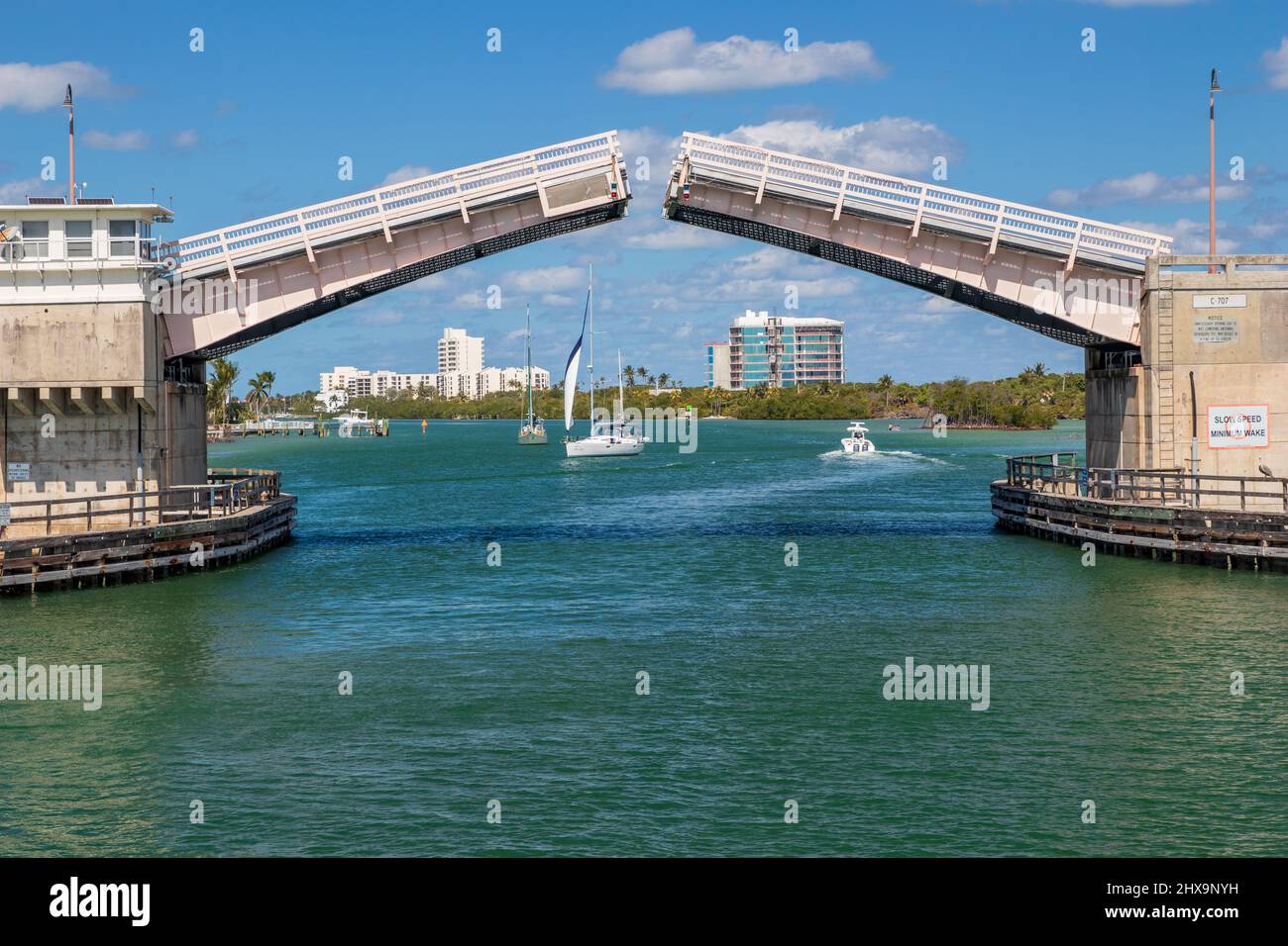 Pont-levis en Floride sur la rivière Indian Banque D'Images