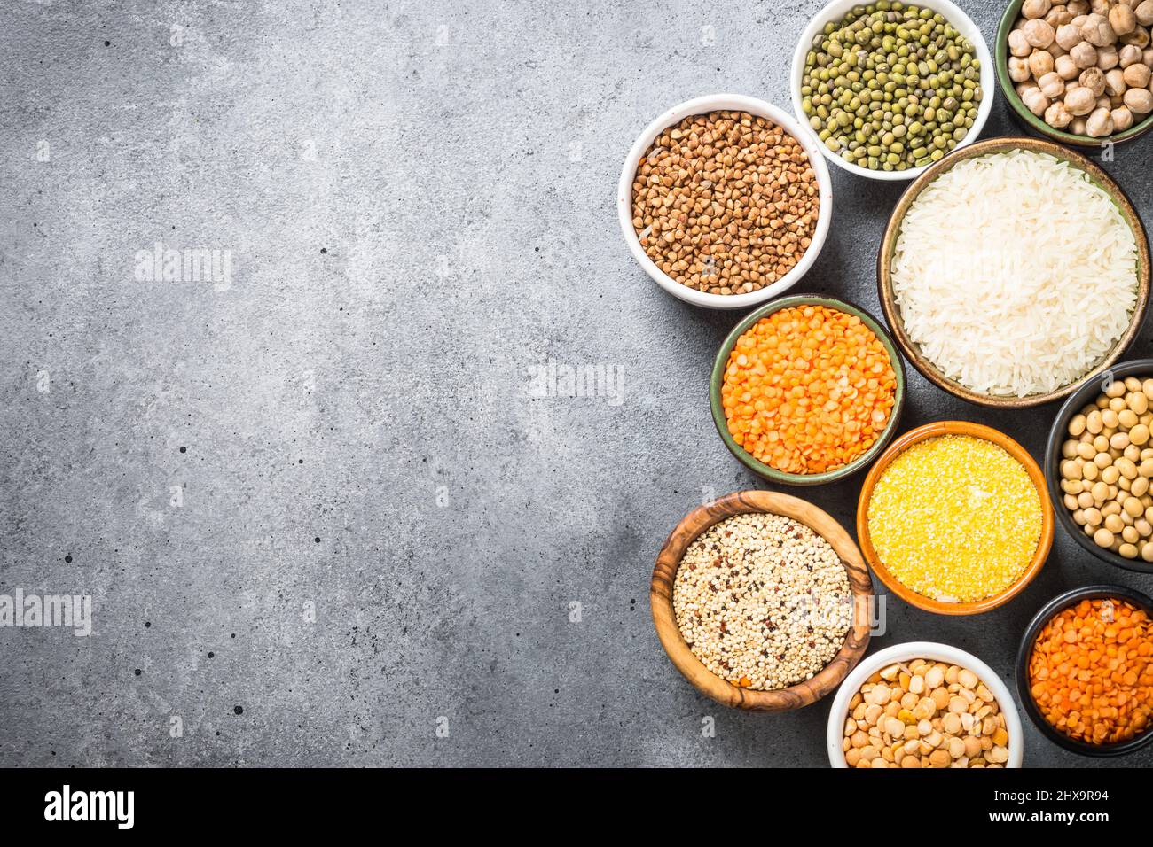 Céréales sans gluten. Alimentation saine, sans allergène. Banque D'Images