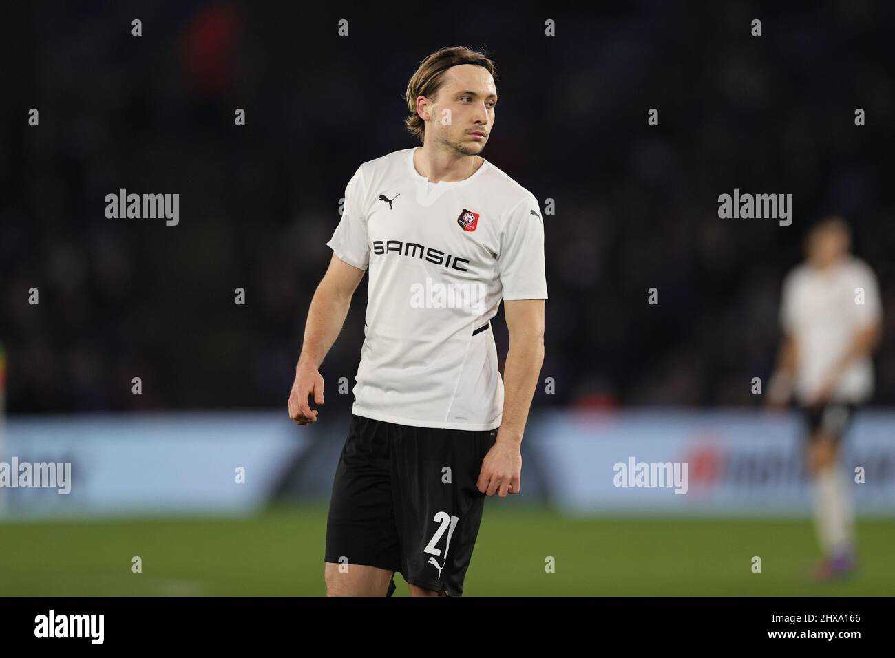 LEICESTER, ROYAUME-UNI. MARS 10th: Lovro Majer de Rennes lors de la Ligue de conférence UEFA Europa série de 16 match de première étape entre Leicester City et Rennes au King Power Stadium, Leicester, le jeudi 10th mars 2022. (Crédit : James HolyOak | MB Media) Banque D'Images