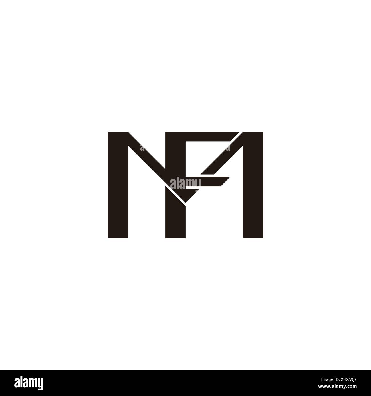 lettre mf liée géométrique logo propre vecteur Illustration de Vecteur