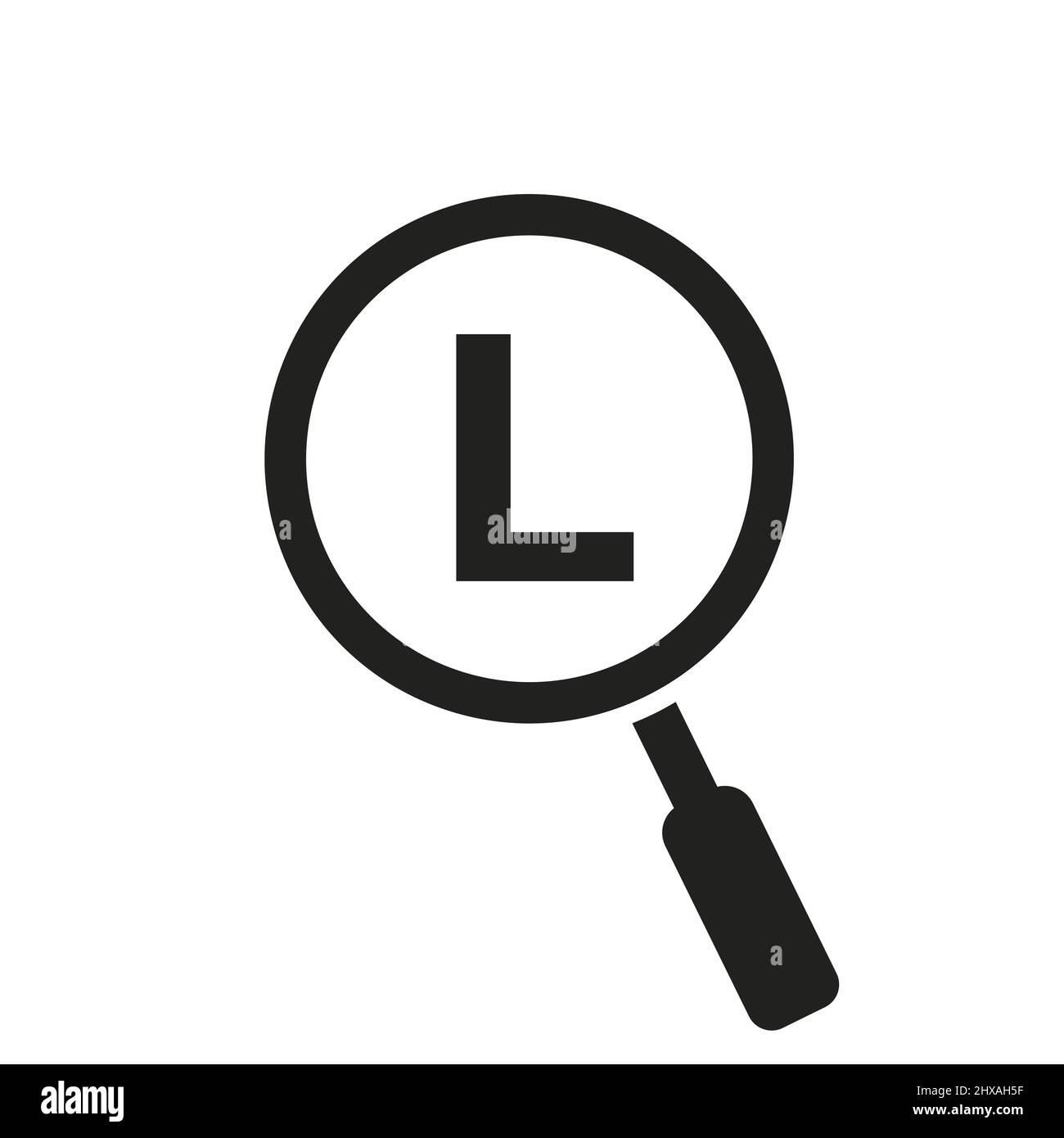 Rechercher le logo sur le modèle de vecteur lettre L. Loupe sur logo lettre L. Concept Zoom, Rechercher, Seo Sign Illustration de Vecteur