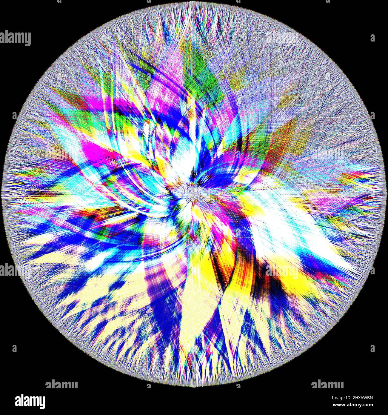 Rendu 3D d'un arrière-plan abstrait en spirale noir et blanc Banque D'Images