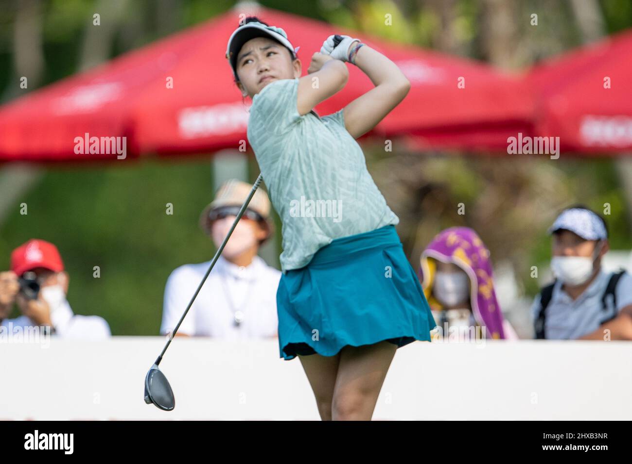 Pattaya, Thaïlande. 11th mars 2022. Pattaya Thaïlande - Mars 11: Lucy Li des Etats-Unis pendant le jour 2 de la Honda LPGA Thaïlande au Siam Country Club Old course le 11 mars 2022 à Pattaya, Thaïlande (photo par Peter van der Klooster/Orange Pictures) crédit: Orange pics BV/Alay Live News Banque D'Images