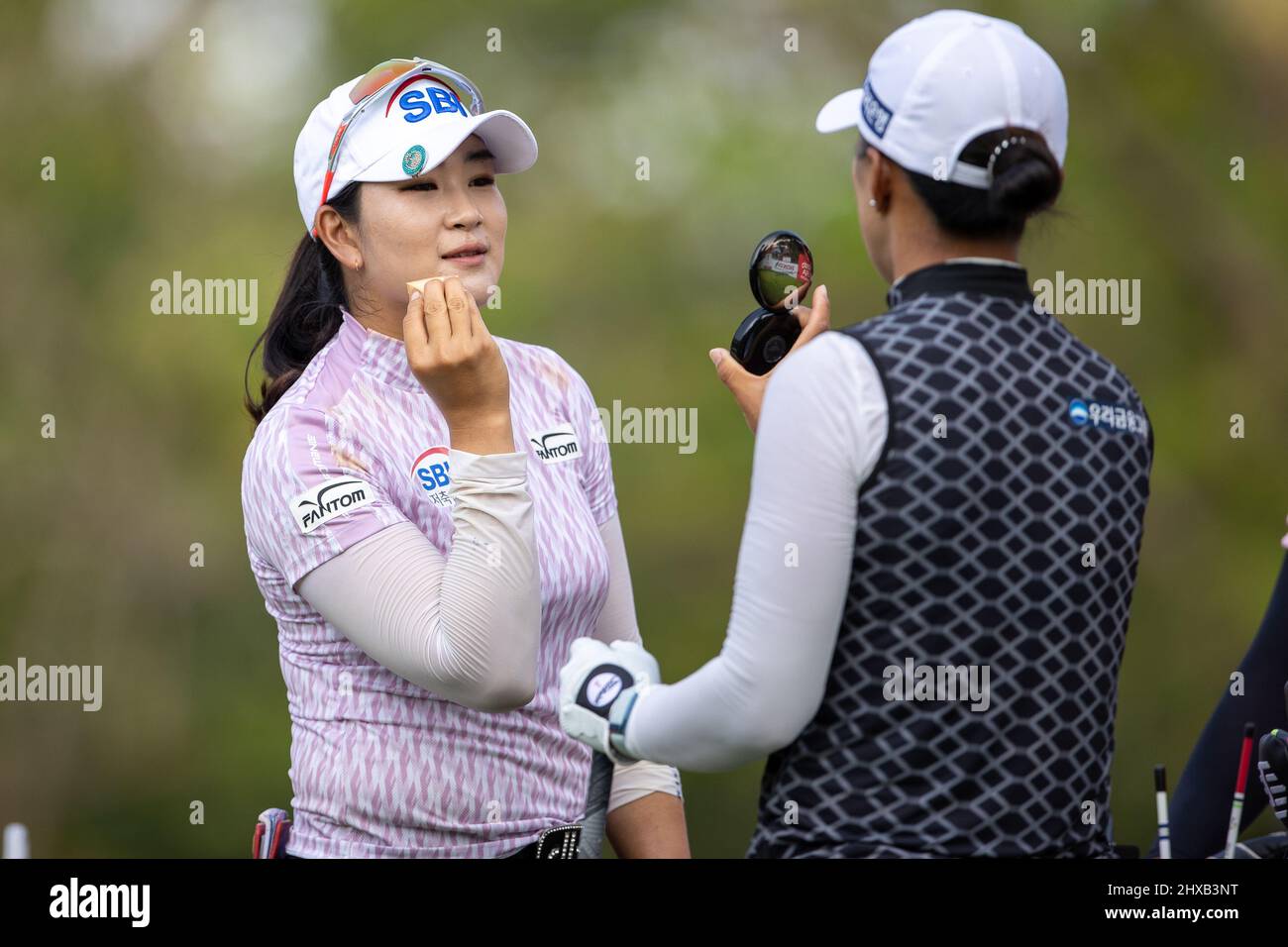 Pattaya, Thaïlande. 11th mars 2022. Pattaya Thaïlande - Mars 11: Un Lim Kim de Corée du Sud et Amy Yang de Corée du Sud pendant le jour 2 de la Honda LPGA Thaïlande au Siam Country Club Old course le 11 mars 2022 à Pattaya, Thaïlande (photo par Peter van der Klooster/Orange Pictures) crédit: Orange pics BV/Alay Live News Banque D'Images