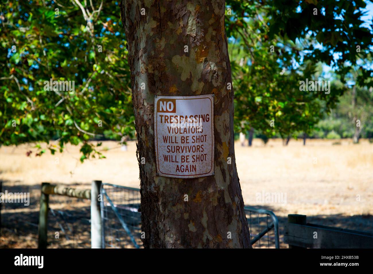 Pas d'intrusion sur la propriété privée Banque D'Images