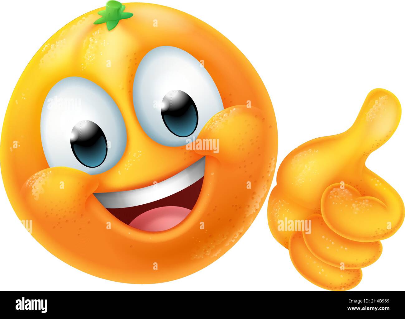 Orange fruit Cartoon Emoticon Emoji Mascot icône Illustration de Vecteur