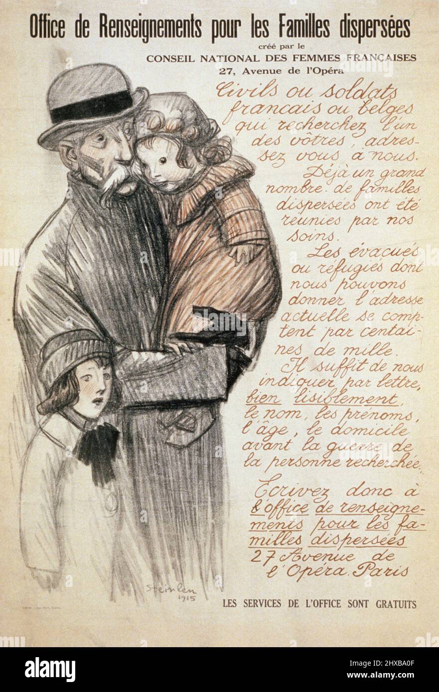 Office de renom pour les familles dispersées - Steinlen, Théophile Alexandre, 1859-1923, artiste Banque D'Images