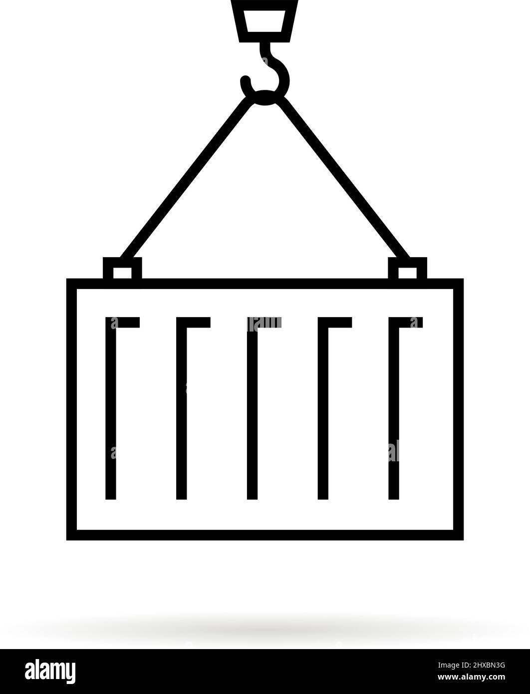 icône de conteneur de chargement fin Illustration de Vecteur