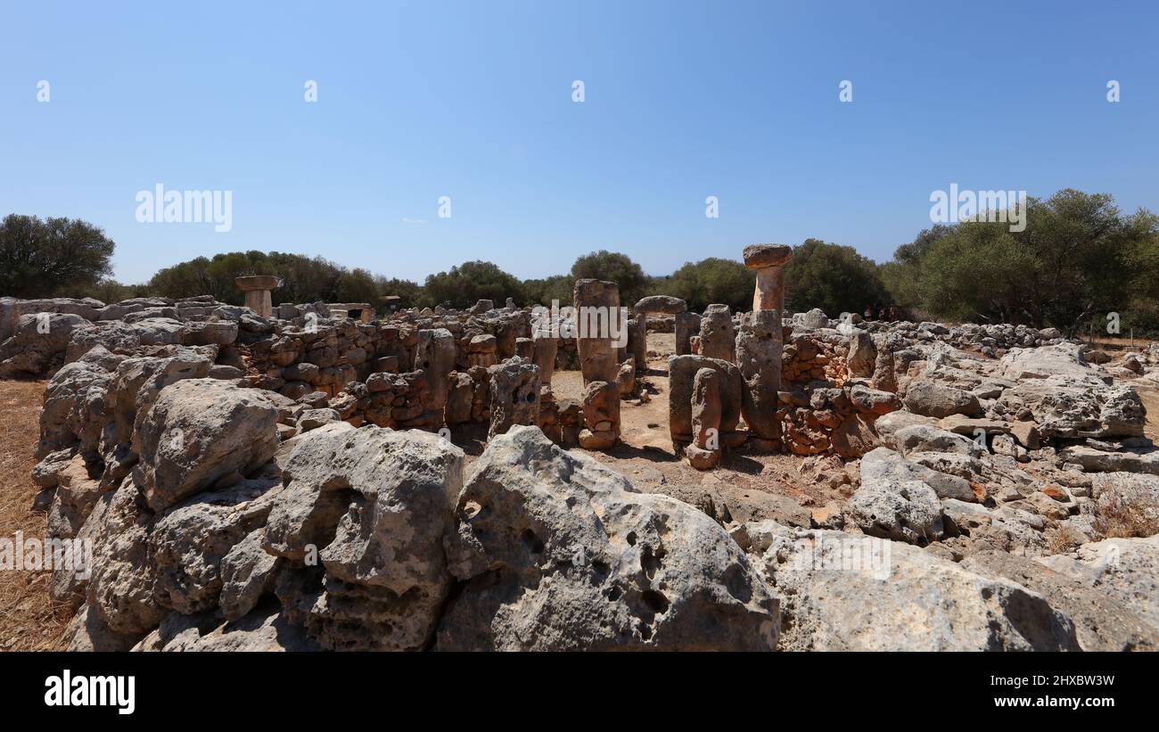 Cette photo a été prise dans le village Talayote appelé Torre d'en Galmés, Minorque, Iles Baléares, Espagne. Banque D'Images