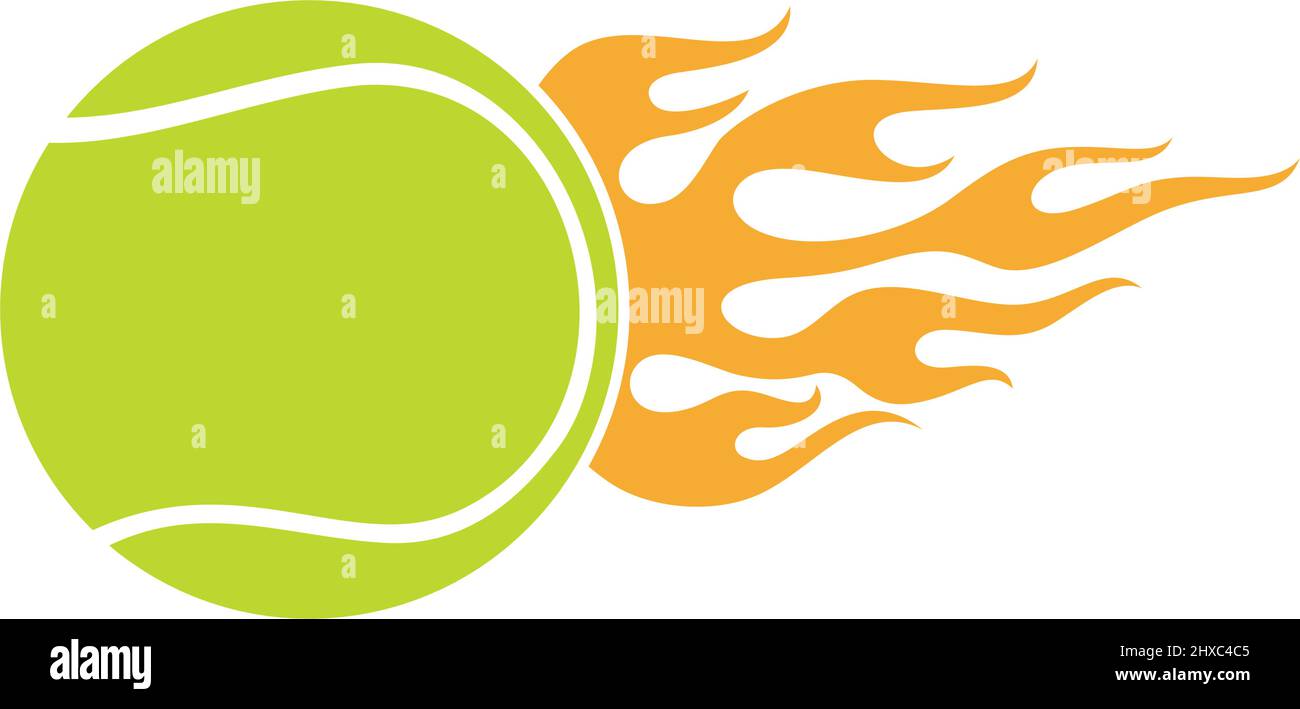 Illustration vectorielle de couleur de balle de tennis flamboyante Illustration de Vecteur