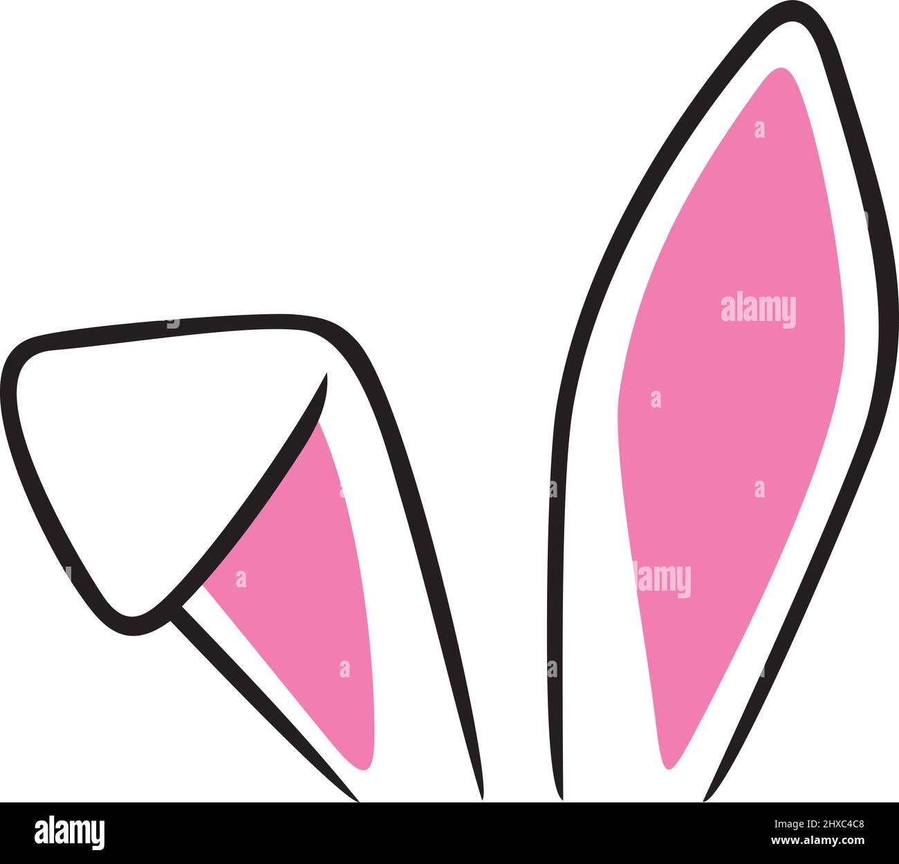 Illustration du vecteur de couleur des oreilles de lapin Illustration de Vecteur