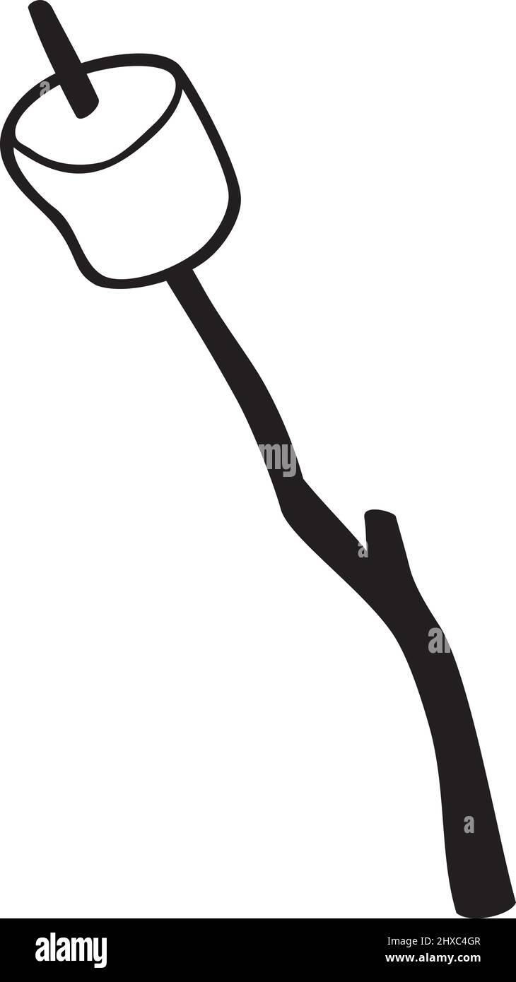 Guimauve sur une illustration vectorielle noire et blanche Illustration de Vecteur