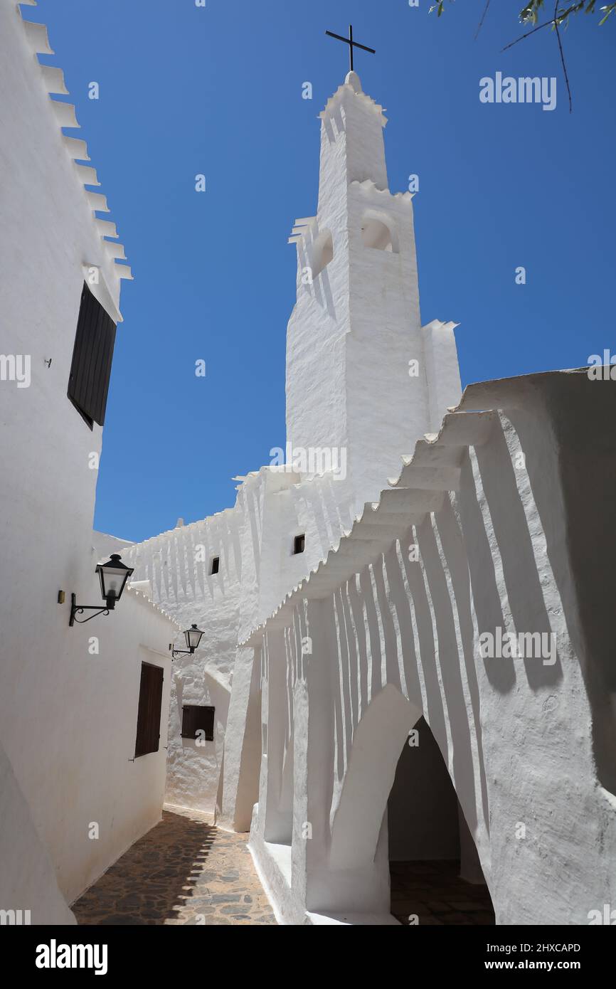 C'est la ville appelée Binibeca Viejo, Minorque, Ballearic îles, Espagne. Banque D'Images