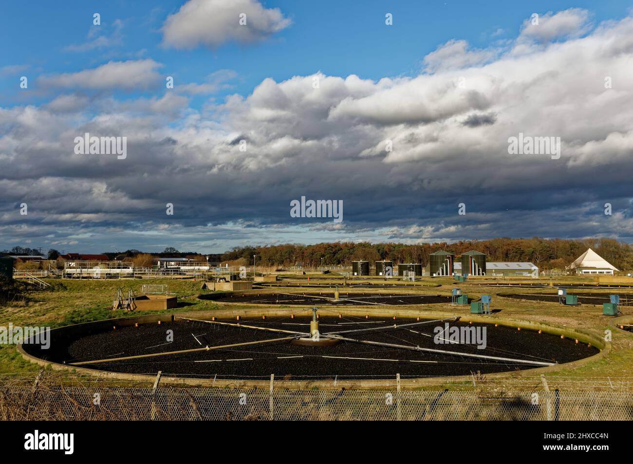 Installation d'égout de Branton STW Banque D'Images