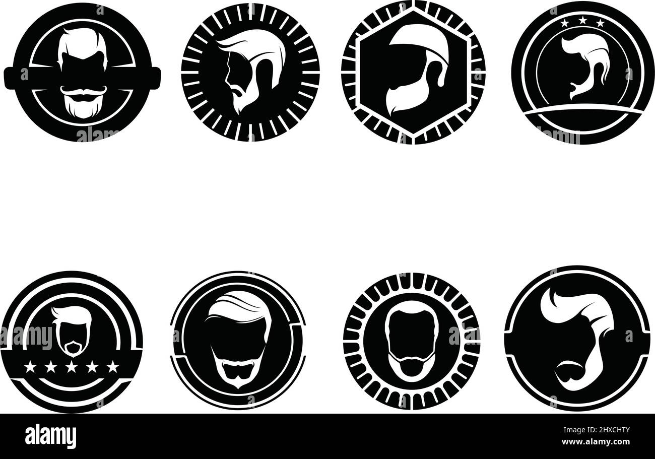 Logo et symbole barbe et moustache Illustration de Vecteur