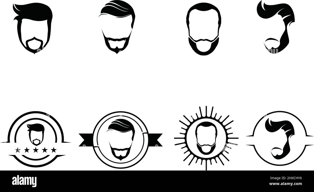 Logo et symbole barbe et moustache Illustration de Vecteur